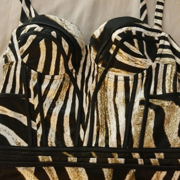 JUST CAVALLI Zebra Bustier Silk Dress XS - Picture 7 of 8